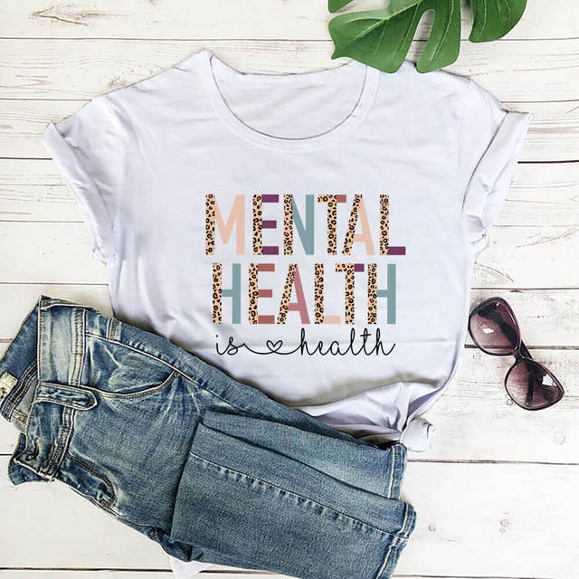 Mental Health Is Health Leopard Print T-Shirt