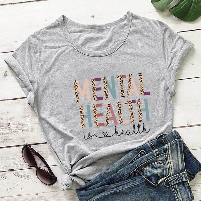 Mental Health Is Health Leopard Print T-Shirt