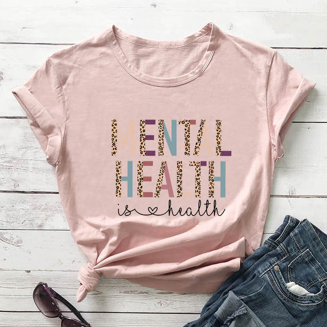 Mental Health Is Health Leopard Print T-Shirt