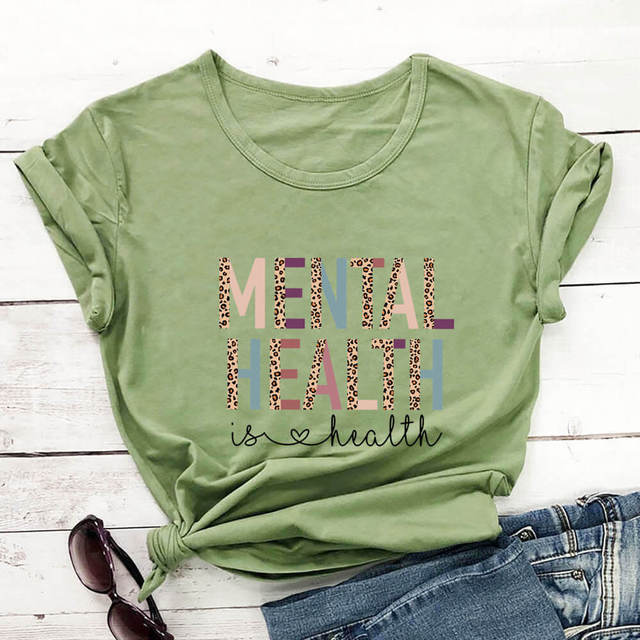 Mental Health Is Health Leopard Print T-Shirt