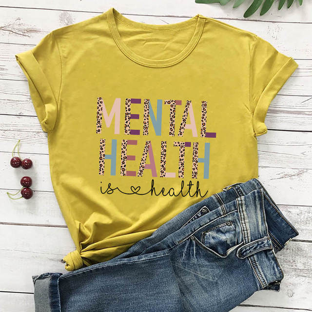 Mental Health Is Health Leopard Print T-Shirt