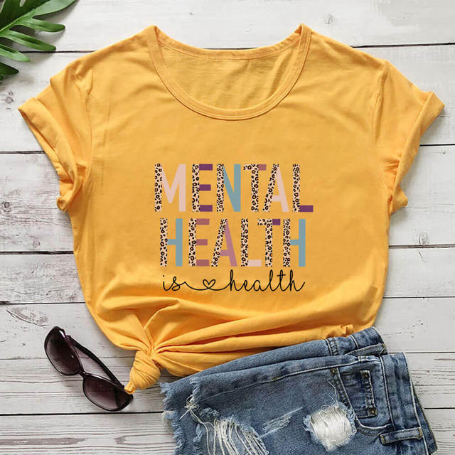 Mental Health Is Health Leopard Print T-Shirt