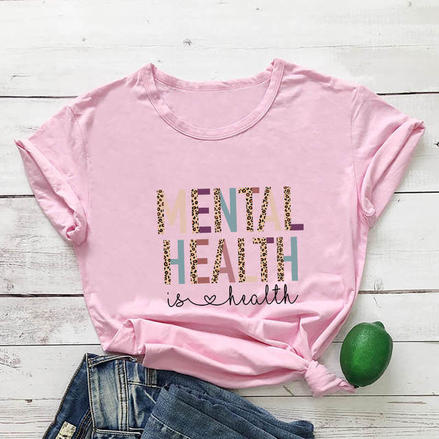 Mental Health Is Health Leopard Print T-Shirt