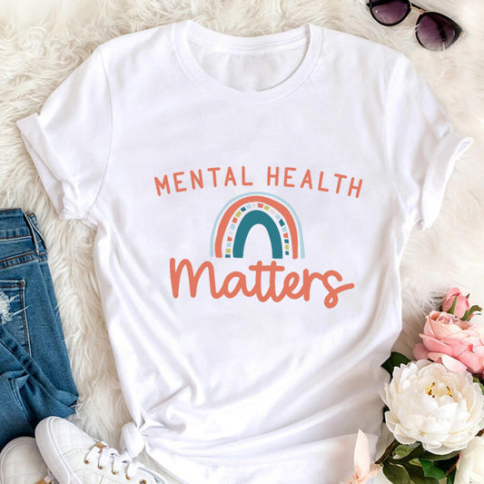 Mental Health Matters T-Shirt - Rainbow